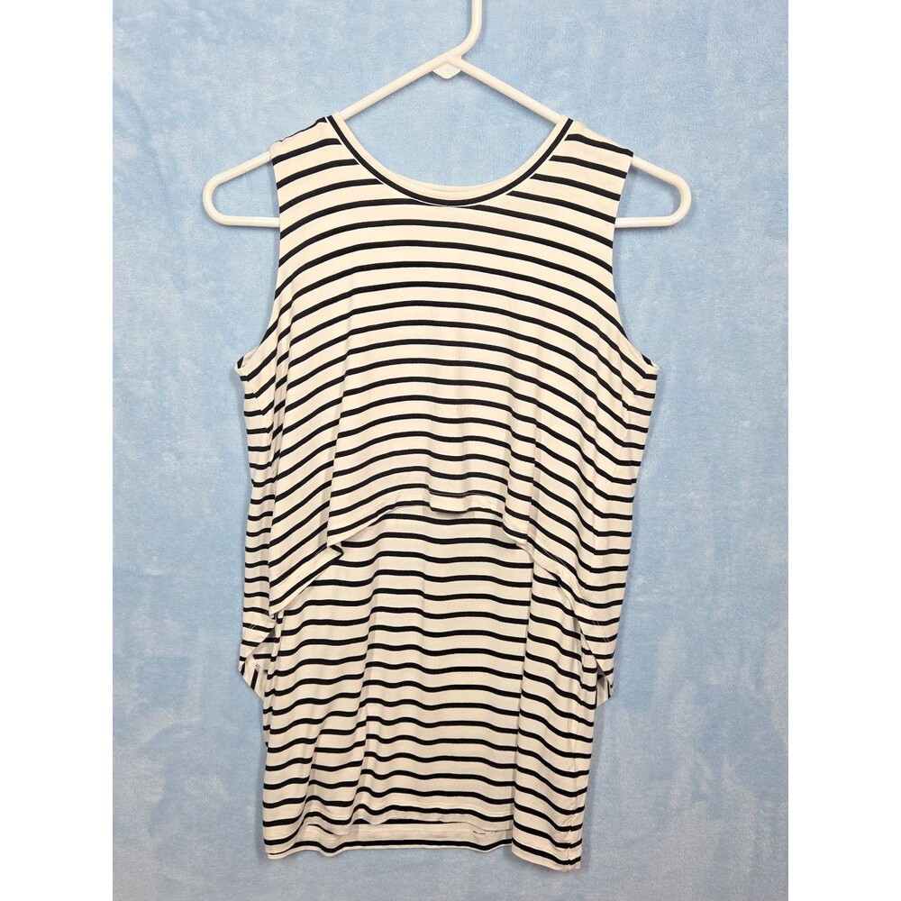 NEW NOM Striped Sleeveless Nursing Breastfeeding Maternity Top XS Baby Newborn